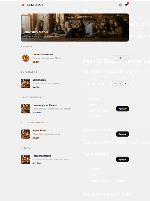 WappCart menu home